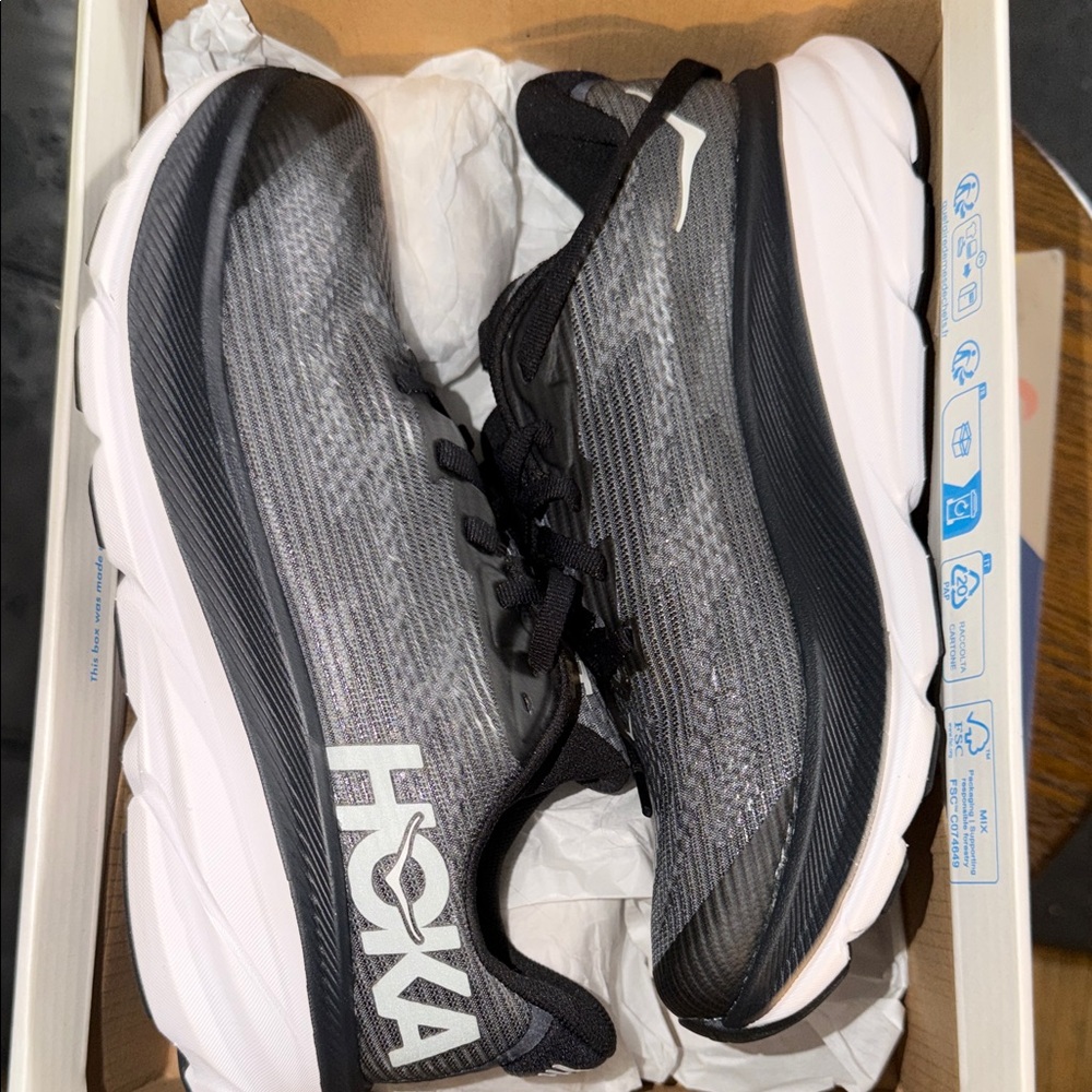 Hoka Kids Running Shoes in Black and White